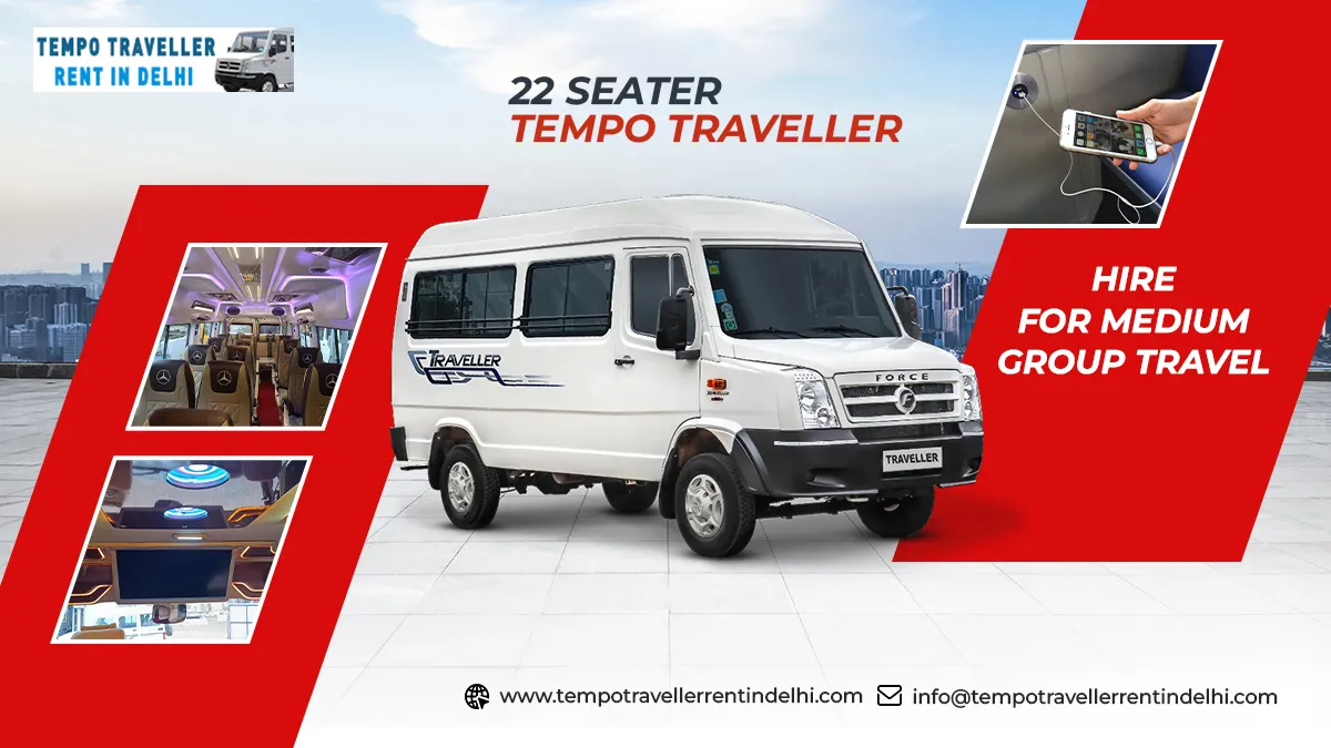 22 Seater Tempo Traveller on Rent in Delhi