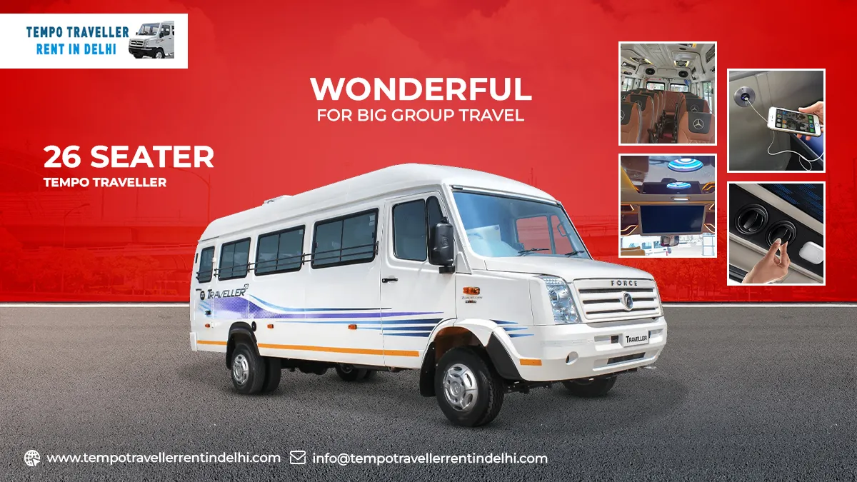 26 Seater Tempo Traveller on Rent