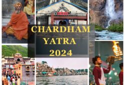 Image of travelers on the Char Dham Yatra, a significant pilgrimage to four sacred sites nestled in the Himalayas: Yamunotri, Gangotri, Kedarnath, and Badrinath.