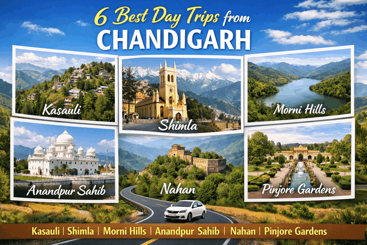 Top 6 destinations for day trips from Chandigarh
