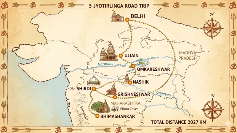5 Jyotirlinga Tour from Delhi in Madhya Pradesh and Maharashtra