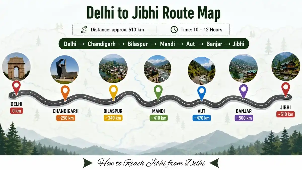 How to Reach Jibhi from Delhi